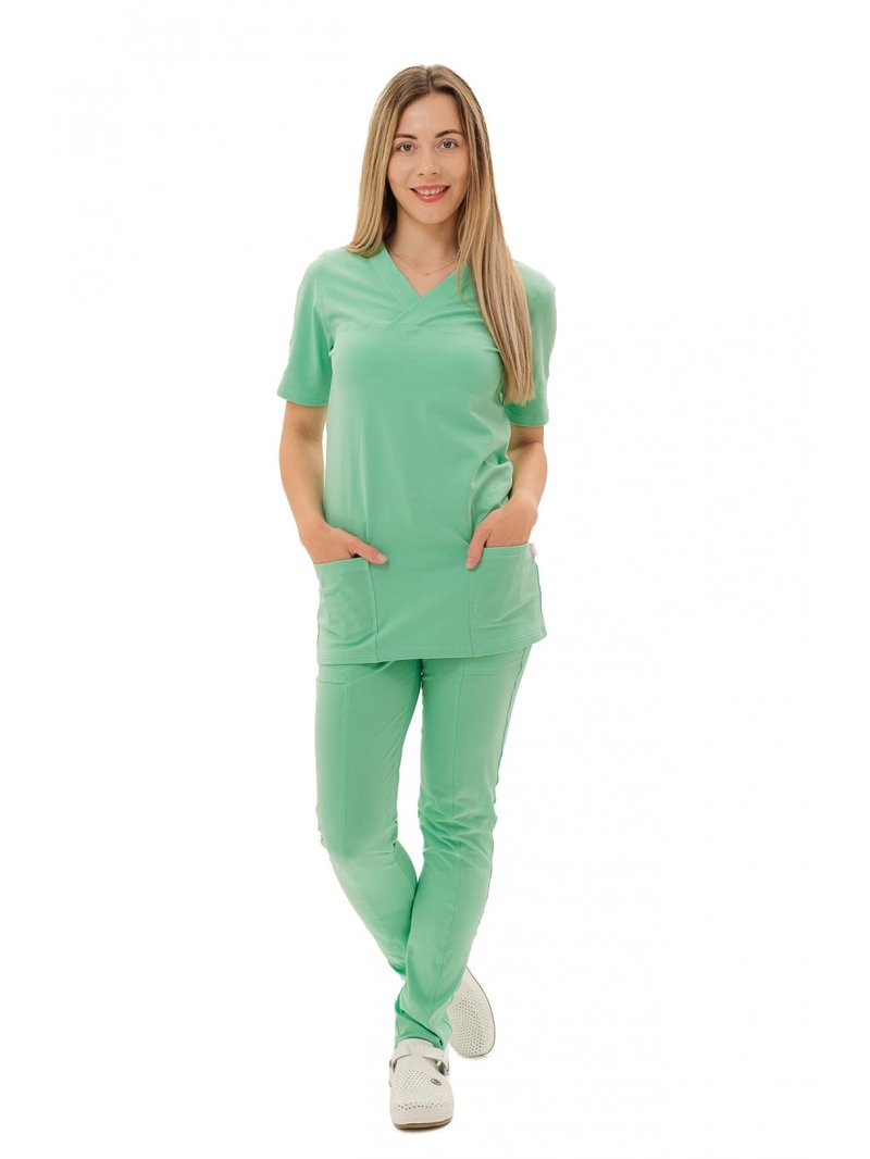 Bluza medyczna LUJZA Gładka dzianina Miętowa