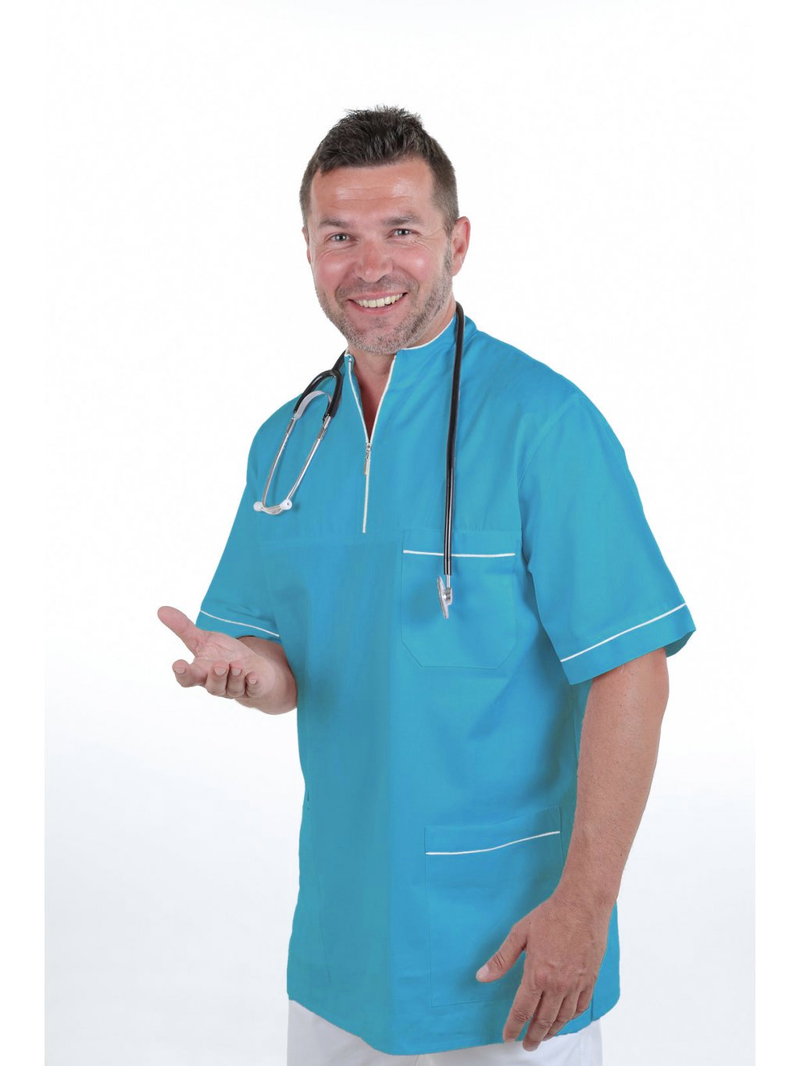 Bluza medyczna MIKULÁŠ Ciemny turkus/Biała