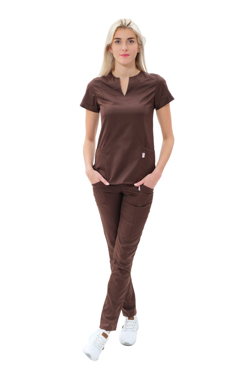 Bluza medyczna LILI SATTÉ Czekoladowa