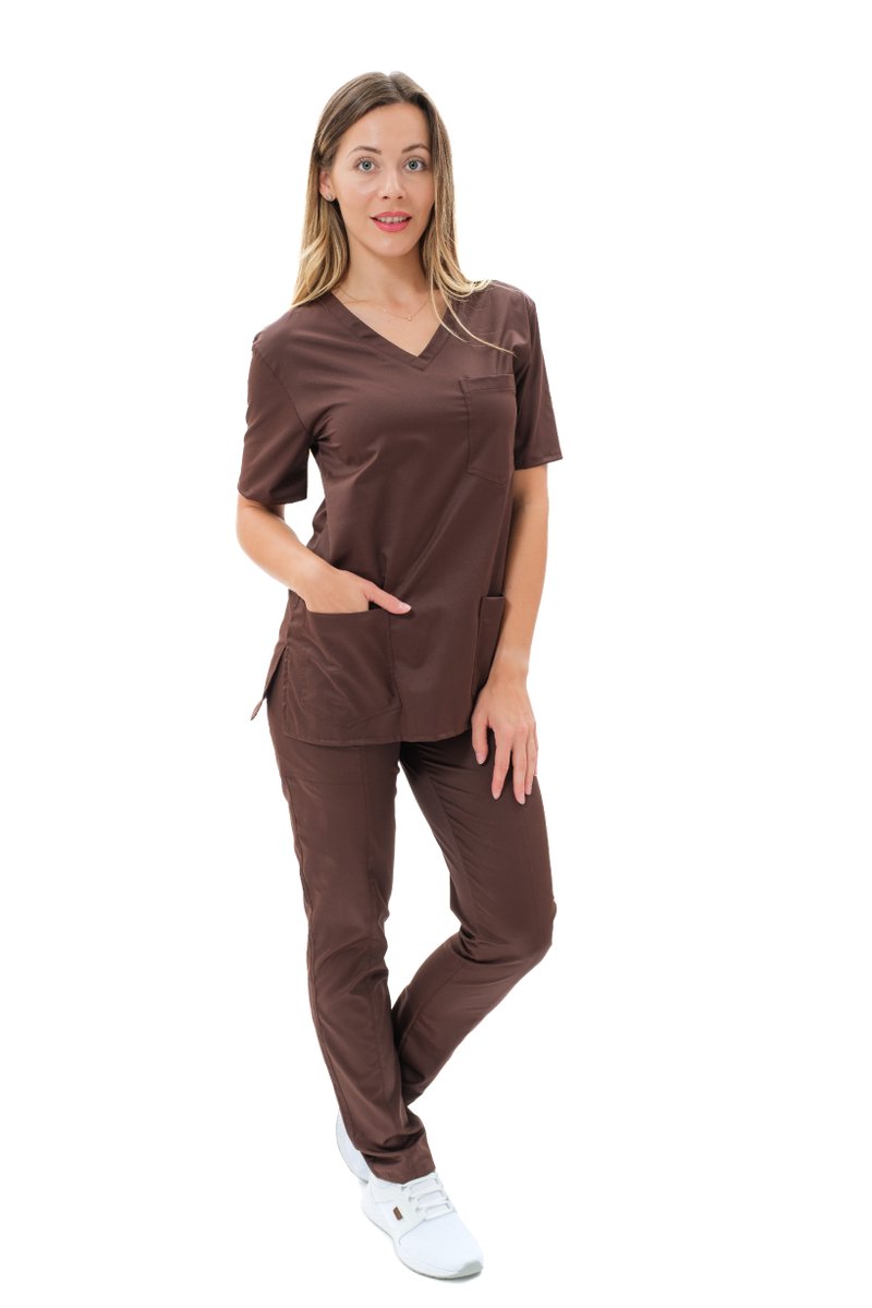 Bluza medyczna LORA SATTÉ Czekoladowa