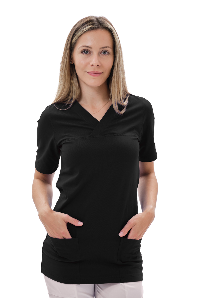 Bluza medyczna LUJZA Gładka dzianina Czarna
